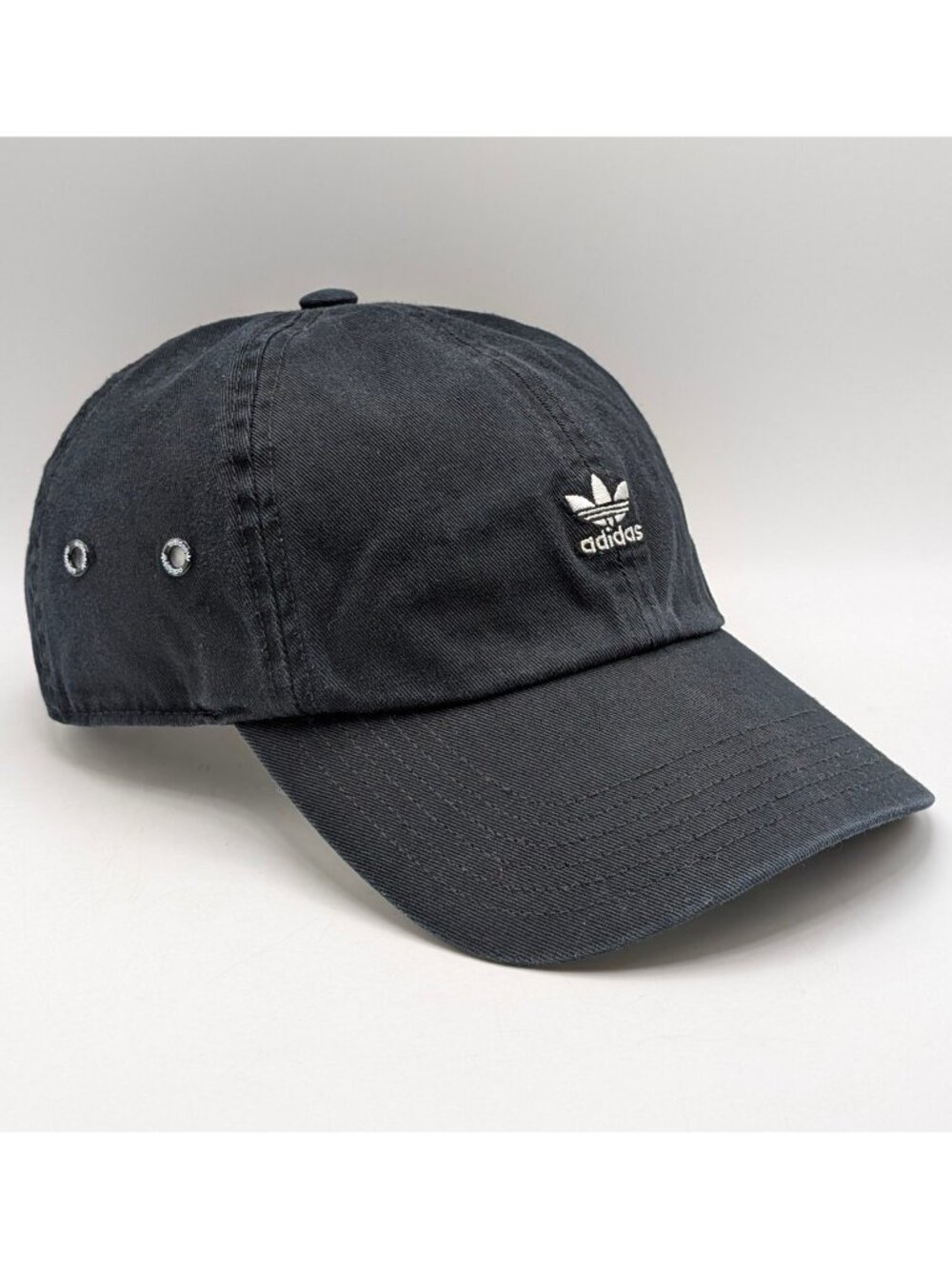 Adidas Trefoil Unisex Hat Black White Strap Back Hat Cap Y2K Street Wear Retro